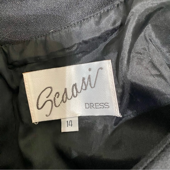 Vintage 80s Arnold Scaasi Dress Black White Classic Size 14 - NWT - Picture 6 of 9